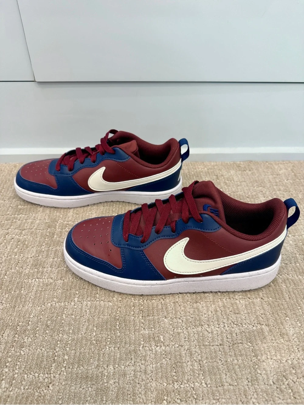 Nike Kids Court Borough Low Recraft Sneakers - navy & burgandy